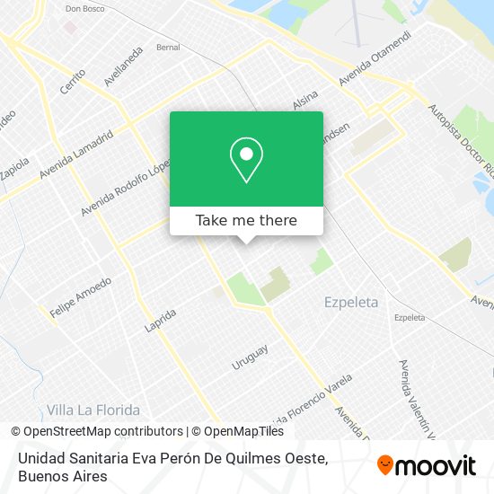 Unidad Sanitaria Eva Perón De Quilmes Oeste map