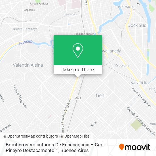 Mapa de Bomberos Voluntarios De Echenagucia – Gerli - Piñeyro Destacamento 1