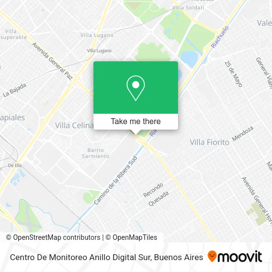 Centro De Monitoreo Anillo Digital Sur map