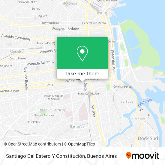Santiago Del Estero Y Constitución map