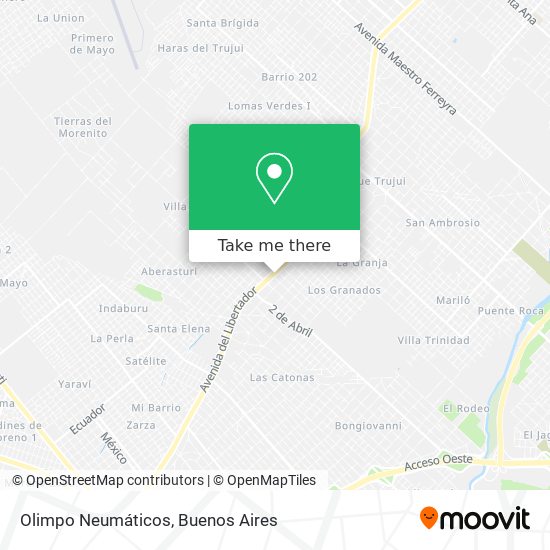 Mapa de Olimpo Neumáticos