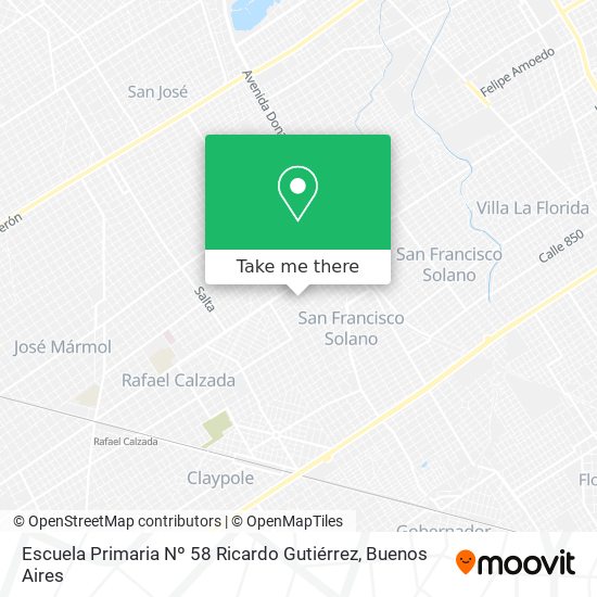 Mapa de Escuela Primaria Nº 58 Ricardo Gutiérrez