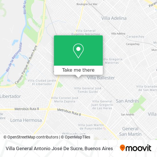 Villa General Antonio José De Sucre map