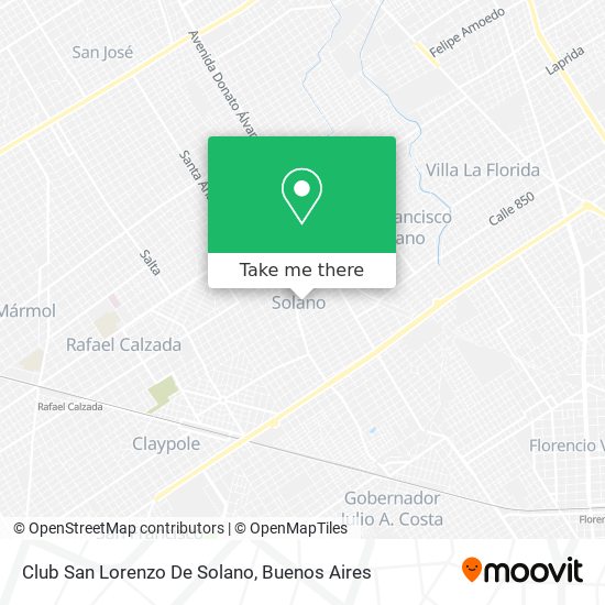 Mapa de Club San Lorenzo De Solano