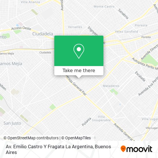 Mapa de Av. Emilio Castro Y Fragata La Argentina