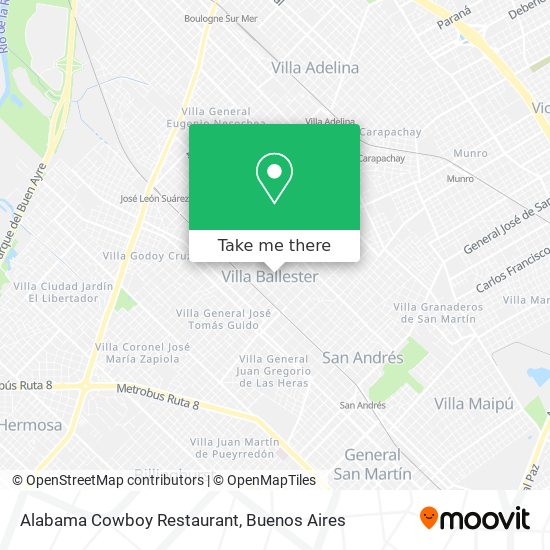 Mapa de Alabama Cowboy Restaurant