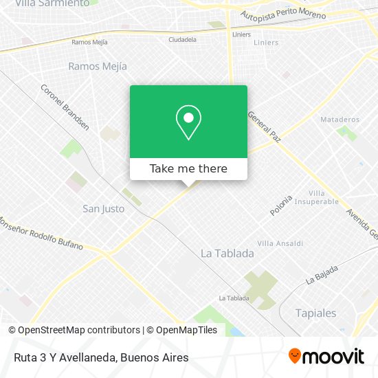 Ruta 3 Y Avellaneda map