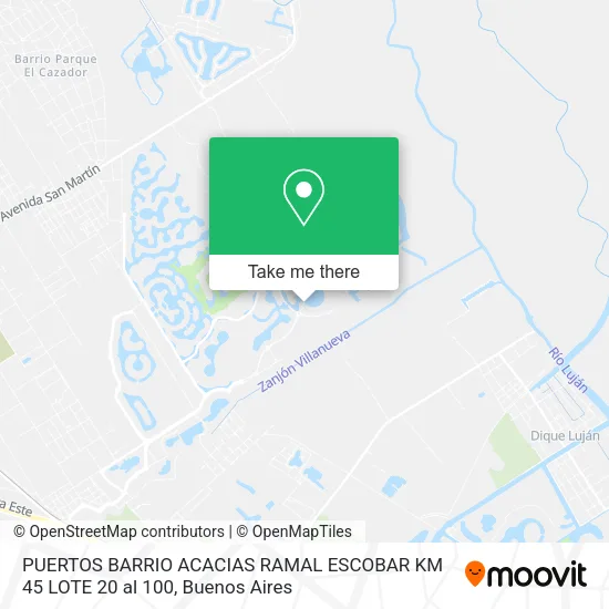 PUERTOS   BARRIO ACACIAS   RAMAL ESCOBAR KM 45   LOTE 20    al 100 map