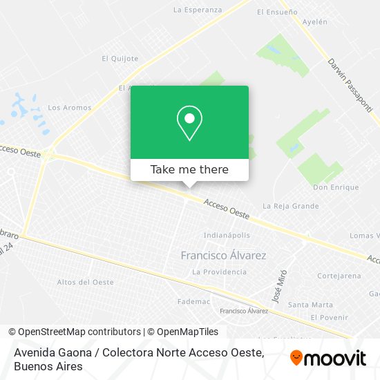 Mapa de Avenida Gaona / Colectora Norte Acceso Oeste