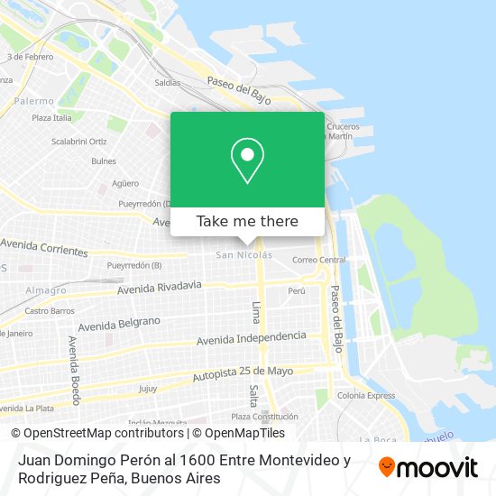 Juan Domingo Perón al 1600 Entre Montevideo y Rodriguez Peña map