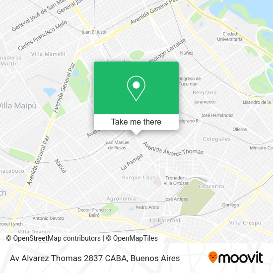 Av  Alvarez Thomas 2837    CABA map