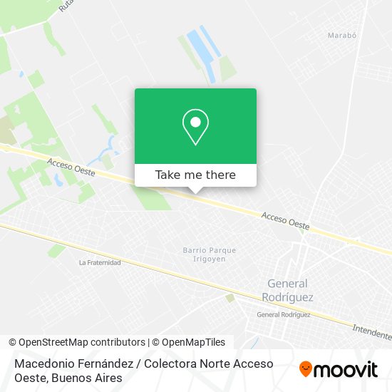 Macedonio Fernández / Colectora Norte Acceso Oeste map
