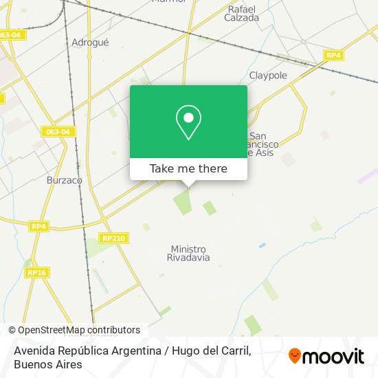 Avenida República Argentina / Hugo del Carril map