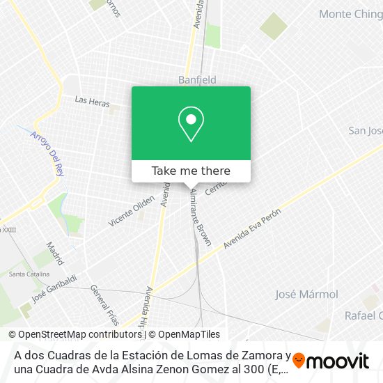 A dos Cuadras de la Estación de Lomas de Zamora y una Cuadra de Avda  Alsina Zenon Gomez al  300 map
