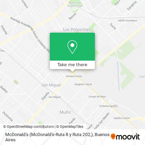 McDonald's (McDonald's-Ruta 8 y Ruta 202,) map