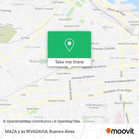 Mapa de MAZA y av RIVADAVIA