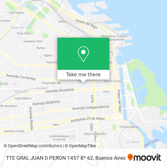 TTE GRAL JUAN  D  PERON 1457 8º 62 map