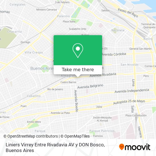 Mapa de Liniers  Virrey Entre Rivadavia  AV  y DON Bosco