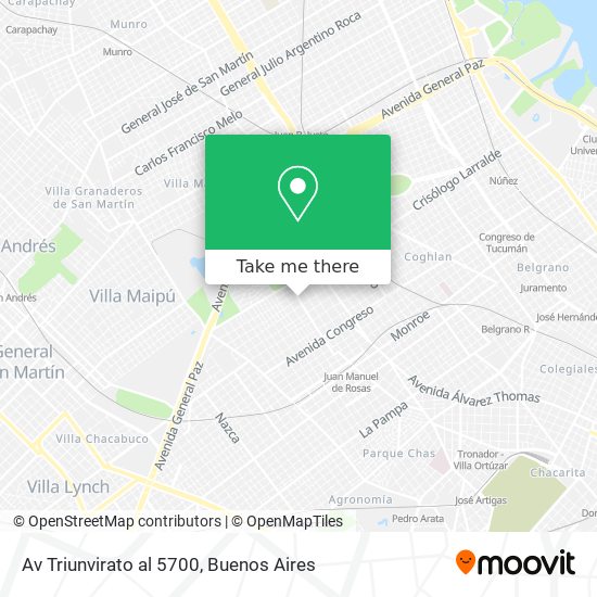 Mapa de Av  Triunvirato al 5700