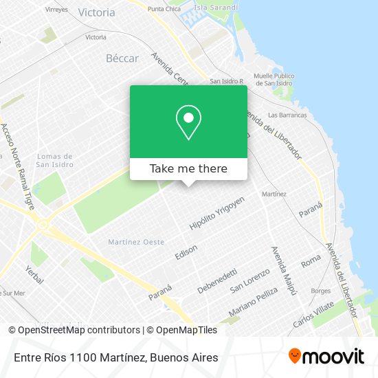 Entre Ríos 1100  Martínez map