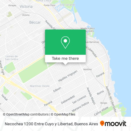 Necochea 1200 Entre Cuyo  y Libertad map