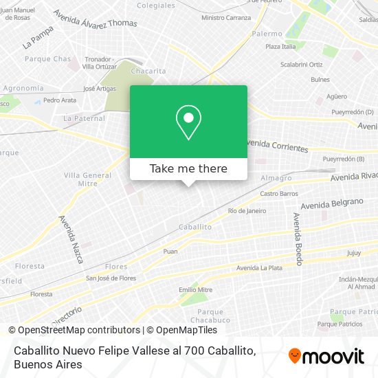 Mapa de Caballito Nuevo  Felipe Vallese al 700   Caballito