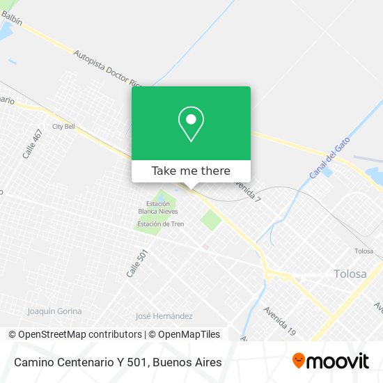Camino Centenario Y 501 map