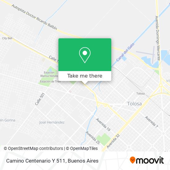 Camino Centenario Y 511 map
