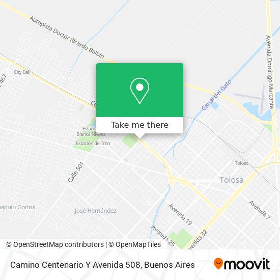 Camino Centenario Y Avenida 508 map