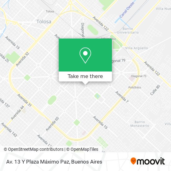 Av. 13 Y Plaza Máximo Paz map