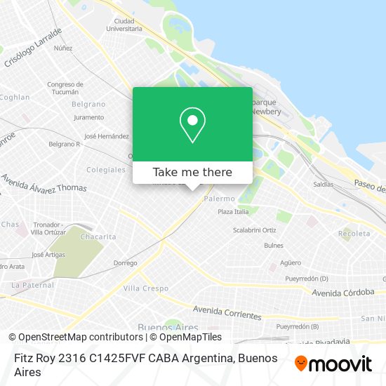 Fitz Roy 2316  C1425FVF CABA  Argentina map