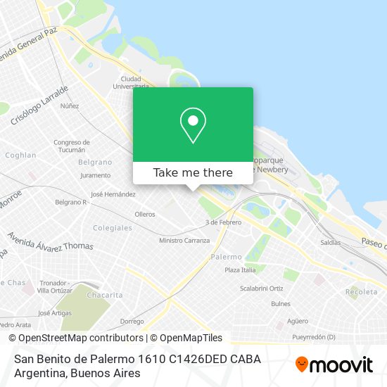 San Benito de Palermo 1610  C1426DED CABA  Argentina map