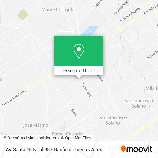 AV  Santa FE N° al 987   Banfield map