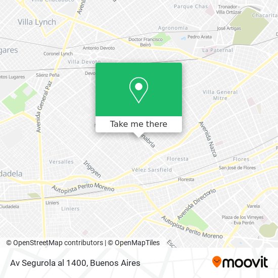 Av Segurola al 1400 map