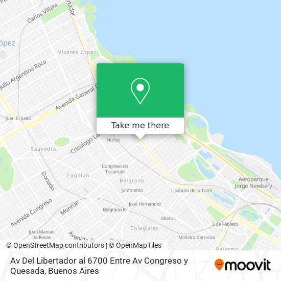 Av Del Libertador al 6700 Entre Av Congreso y Quesada map