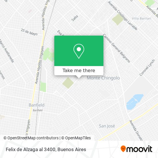 Felix de Alzaga al 3400 map