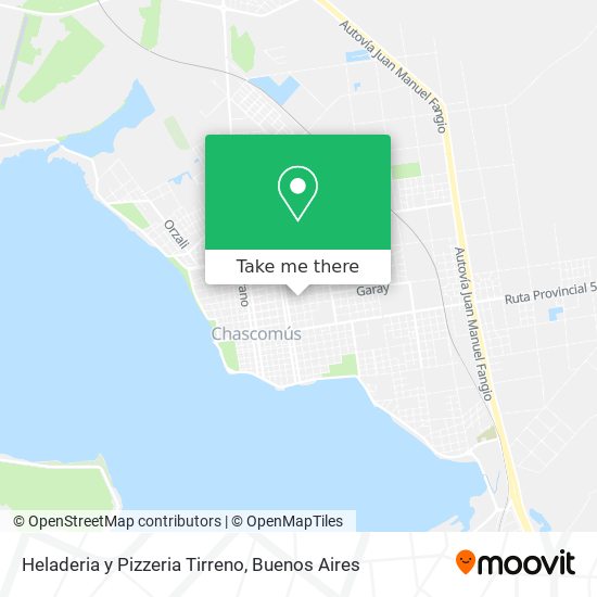 Mapa de Heladeria y Pizzeria Tirreno