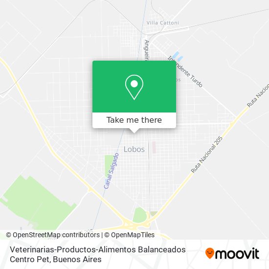 Veterinarias-Productos-Alimentos Balanceados Centro Pet map