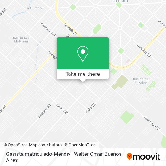 Mapa de Gasista matriculado-Mendivil Walter Omar