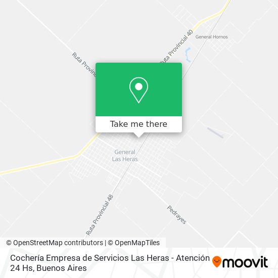 Cochería Empresa de Servicios Las Heras - Atención 24 Hs map