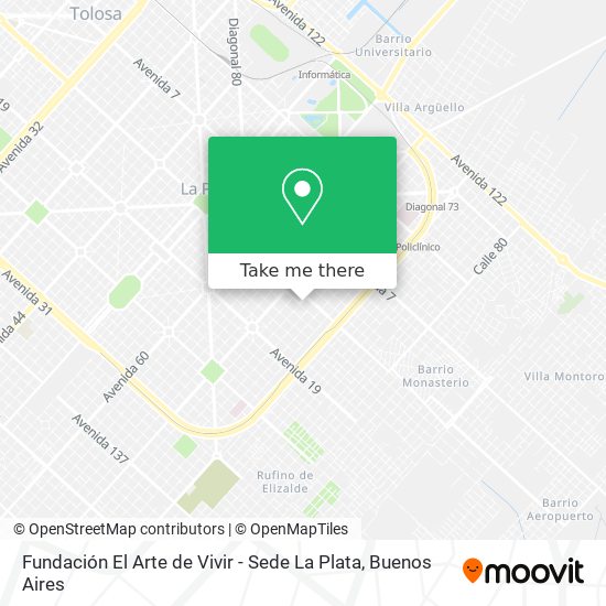 Mapa de Fundación El Arte de Vivir - Sede La Plata