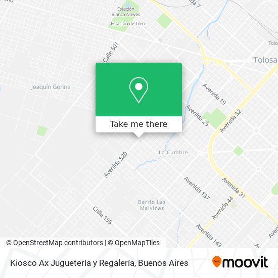 Mapa de Kiosco Ax Juguetería y Regalería