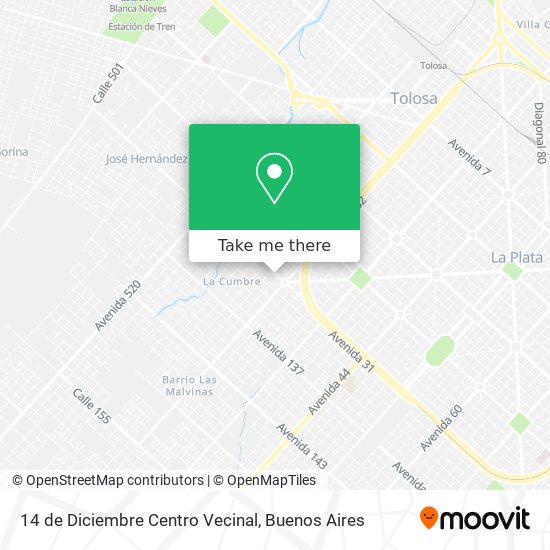 14 de Diciembre Centro Vecinal map