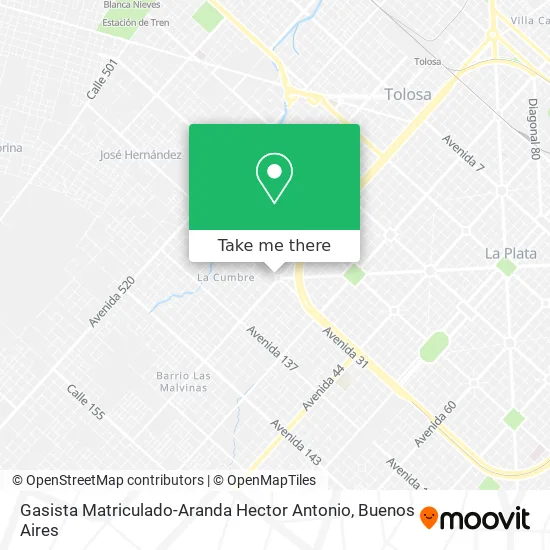 Mapa de Gasista Matriculado-Aranda Hector Antonio
