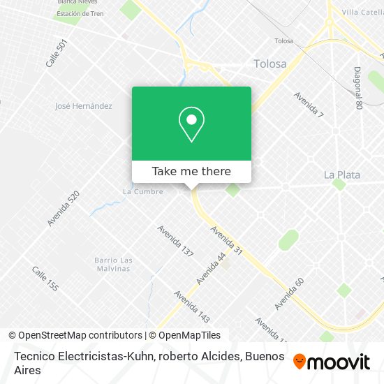 Mapa de Tecnico Electricistas-Kuhn, roberto Alcides