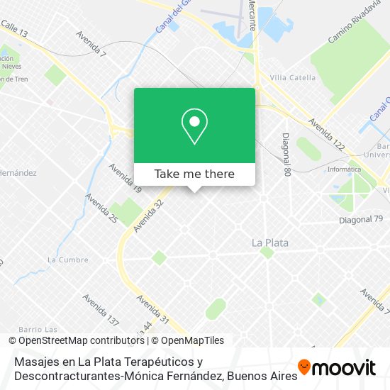 Masajes en La Plata Terapéuticos y Descontracturantes-Mónica Fernández map