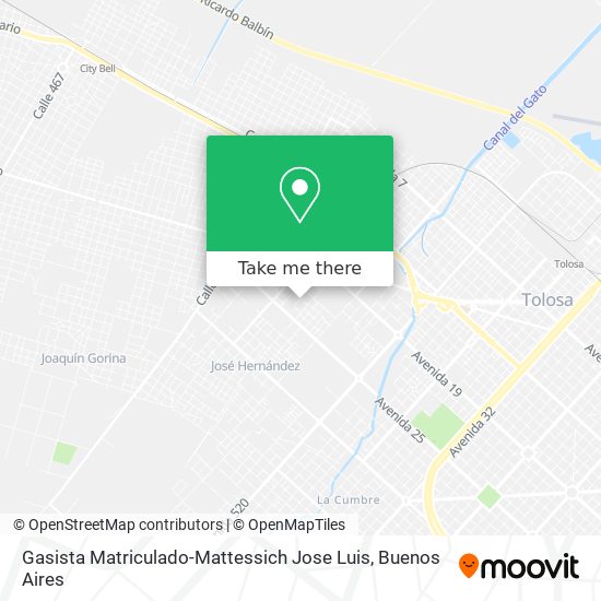 Mapa de Gasista Matriculado-Mattessich Jose Luis