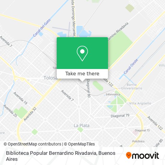 Biblioteca Popular Bernardino Rivadavia map