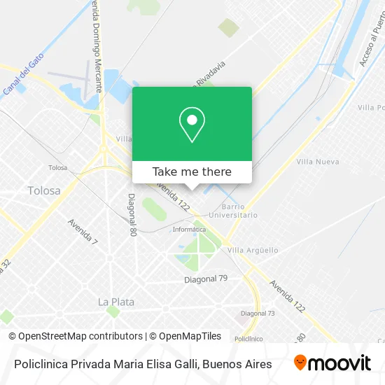 Mapa de Policlinica Privada Maria Elisa Galli