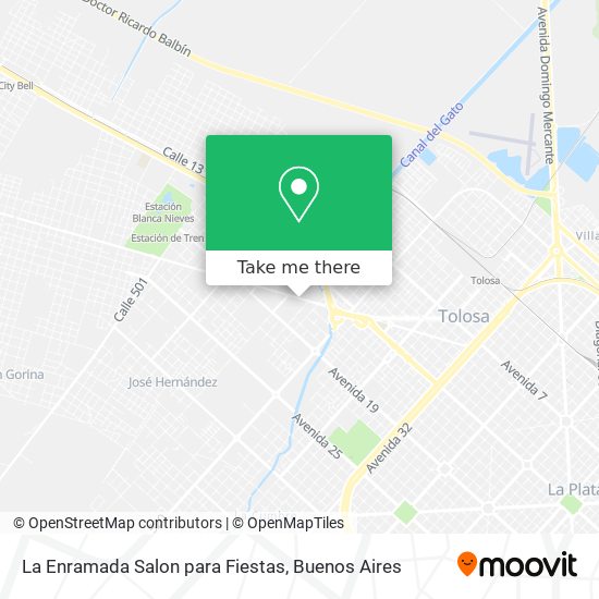 La Enramada Salon para Fiestas map